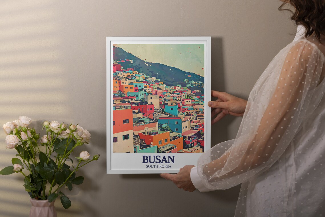 Busan South Korea Gamcheon Culture Village Colorful Homes Poster - Image 2