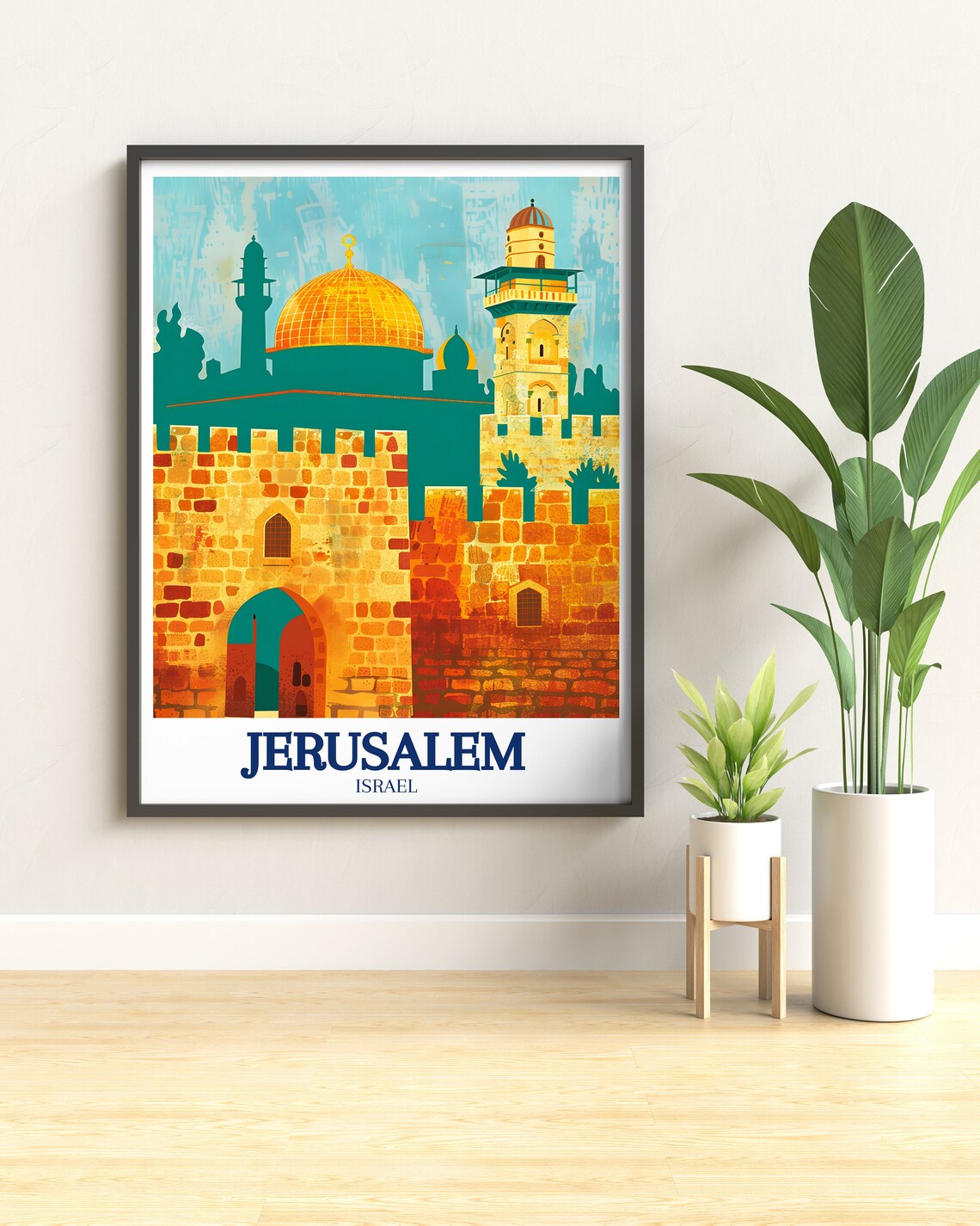 Jerusalem Old City Golden Walls Dome of the Rock Israel Poster - Image 2