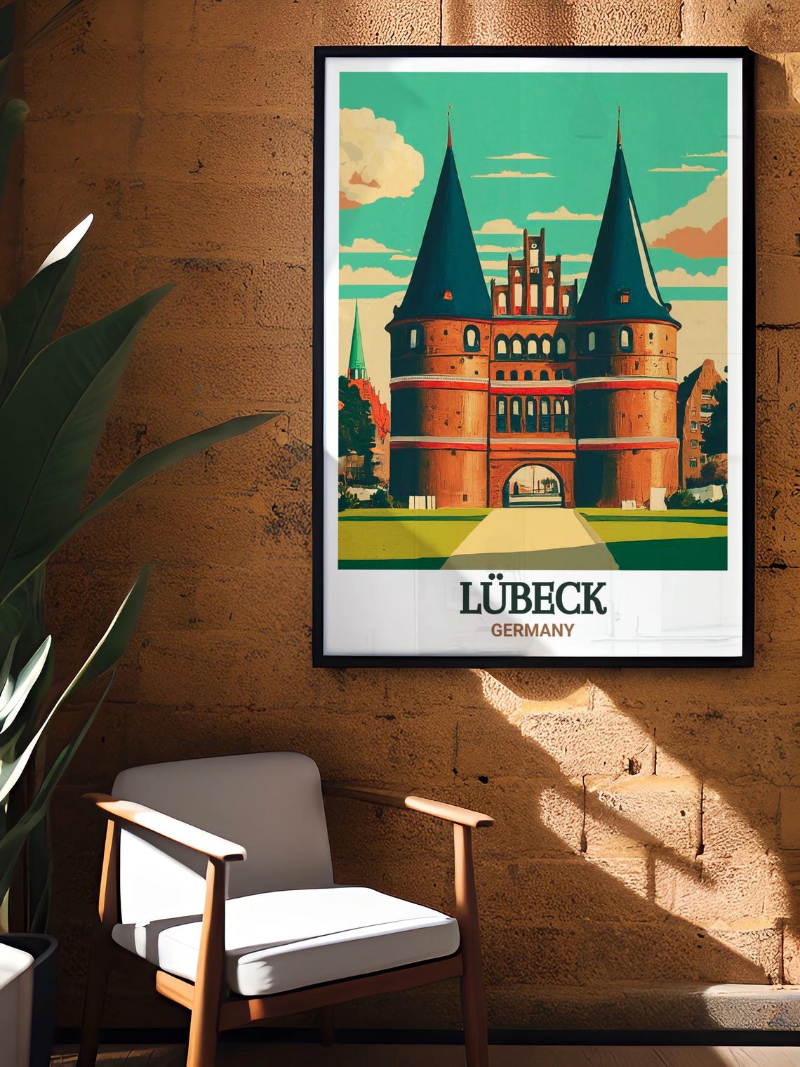 Lubeck Germany Holstentor Medieval City Gate Twin Towers Poster - Image 2