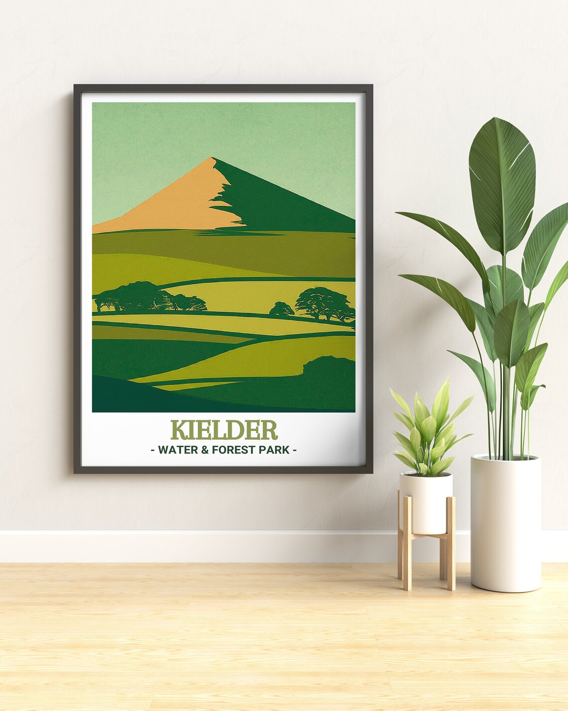 Kielder Water and Forest Park Minimal Green Hills Travel Poster - Image 3