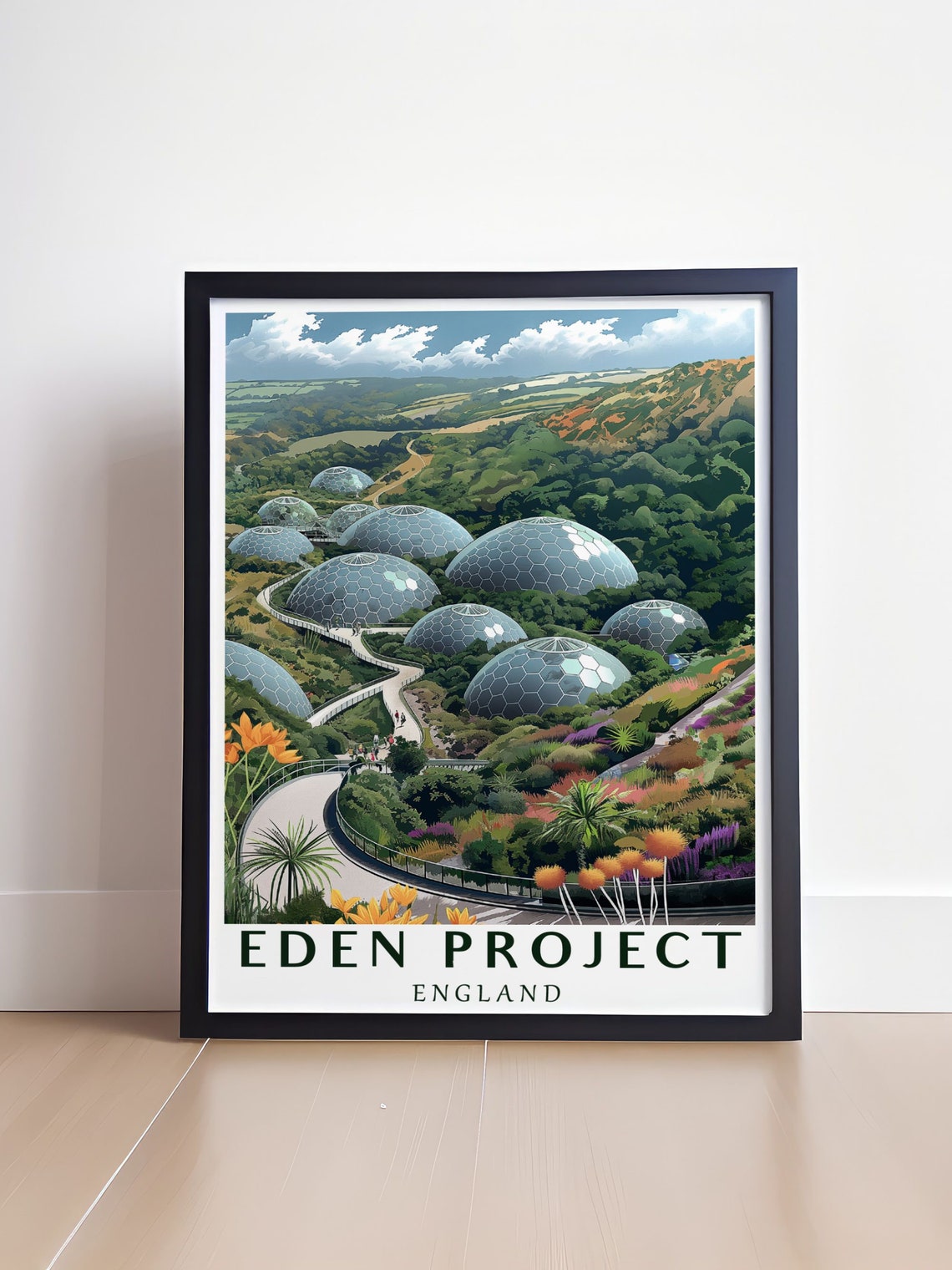 Eden Project Geodesic Domes Cornwall England Travel Art Poster - Image 4