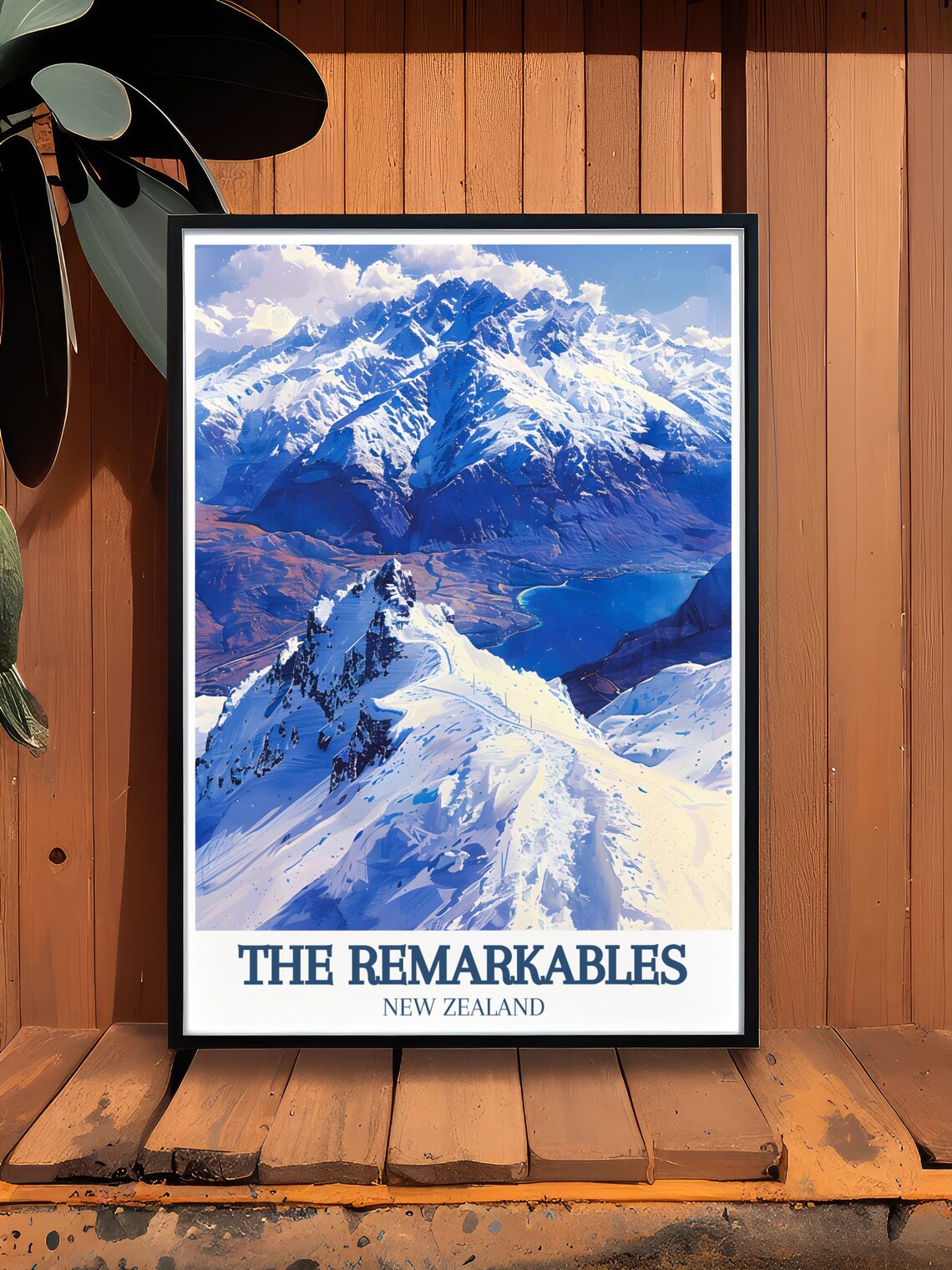 The Remarkables New Zealand Snowy Mountain Range Alpine Poster - Image 2