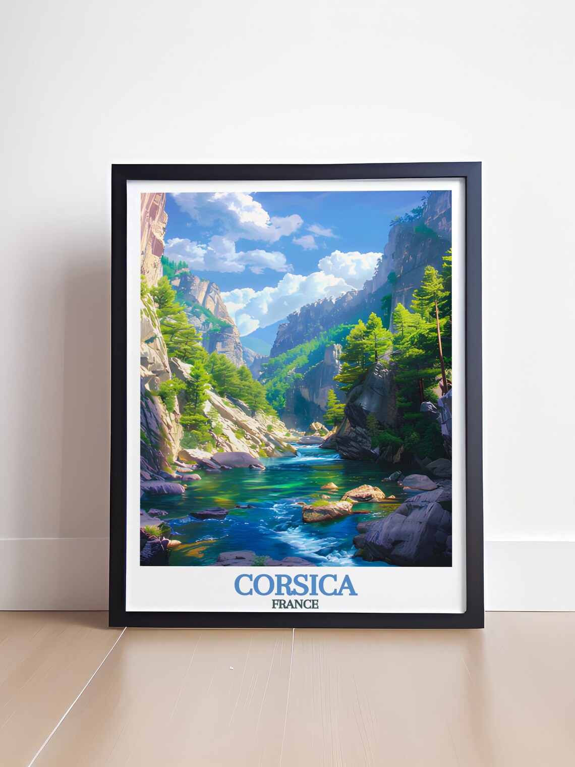 Corsica France Restonica Gorge River and Pine Clad Cliffs Poster - Image 4