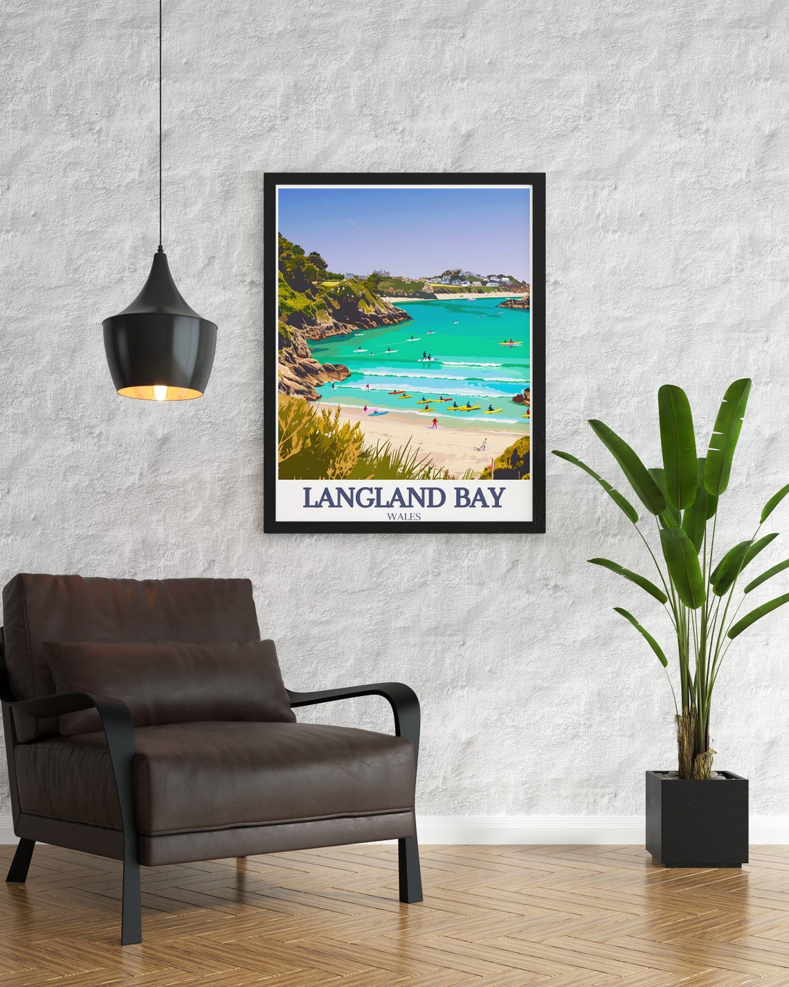 Langland Bay Travel Posters Caswell Bay Gower Peninsula Prints Caswell Bay Travel Posters Caswell Bay Art For Your Coastal Decor - Image 2