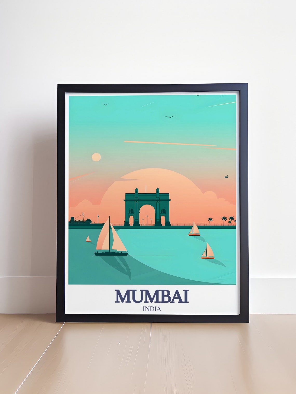 Mumbai Travel Poster Gateway Of India Arabian Sea Travel Print Gateway Of India Arabian Sea Mumbai Art And Poster - Image 4