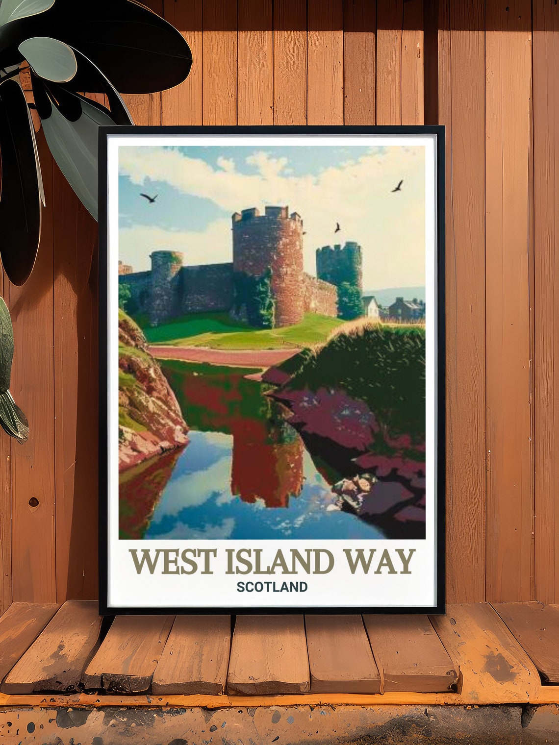 West Island Way Rothesay Castle Moat Reflection Isle Of Bute Poster - Image 2