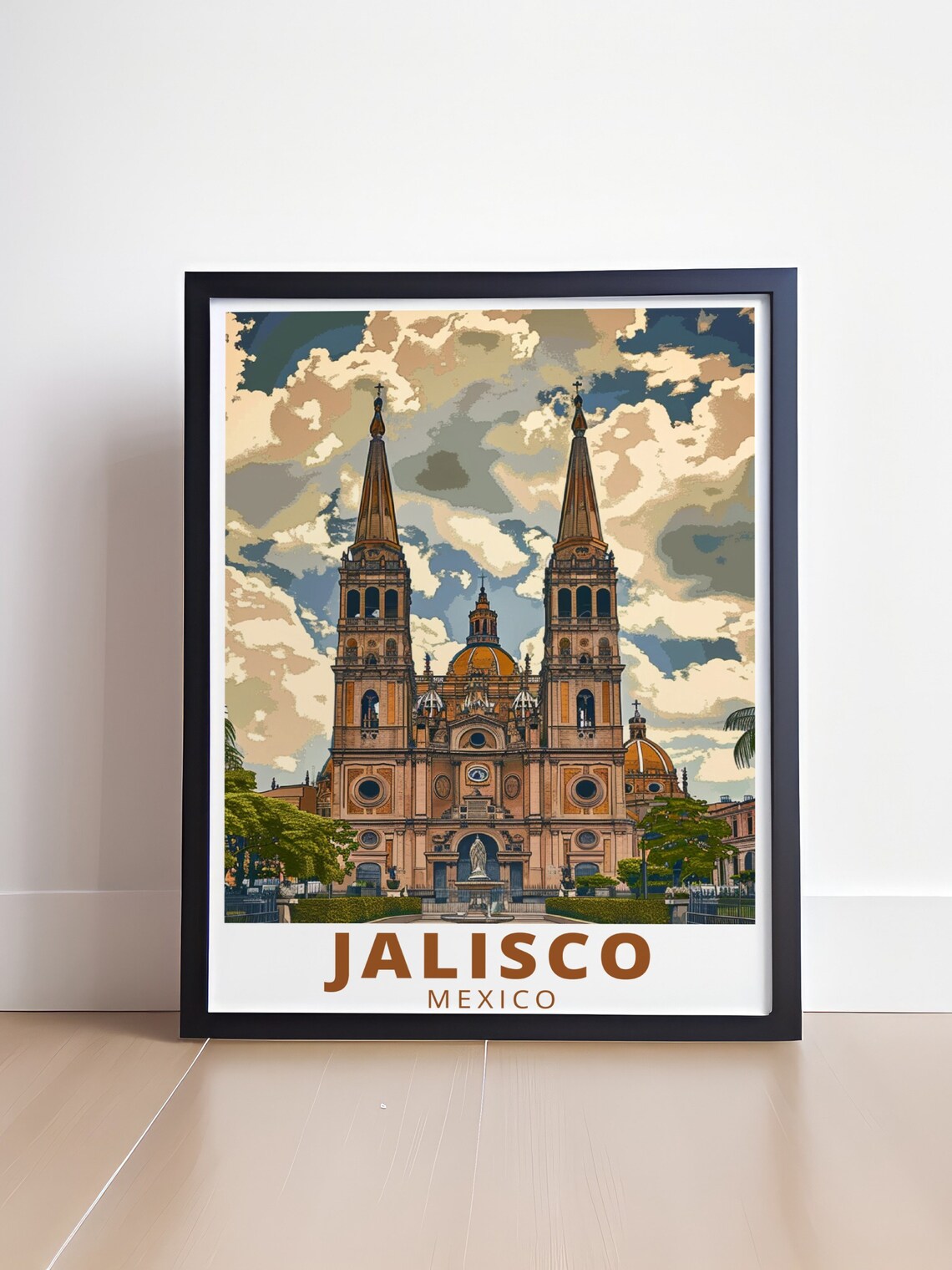 Jalisco Mexico Travel Poster, Guadalajara Cathedral - Image 4