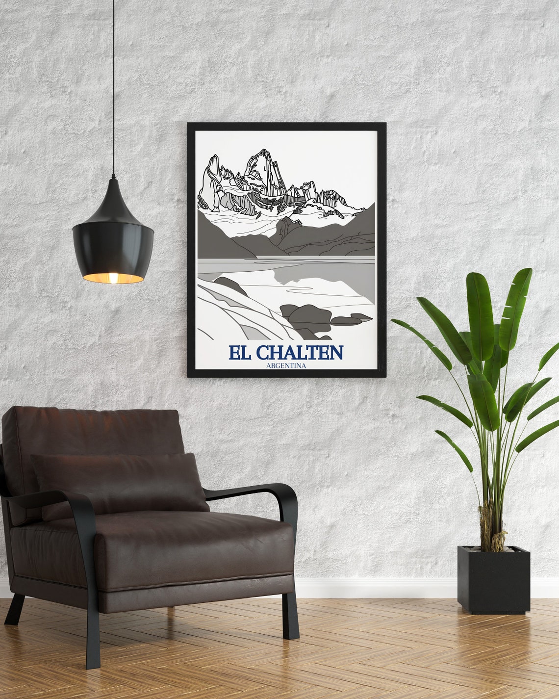 El Chalten Travel Art Mount Fitz Roy Laguna De Los Tres Decor Argentina Print Of Mount Fitz Roy Laguna De Los Tres In El Chaltn - Image 3