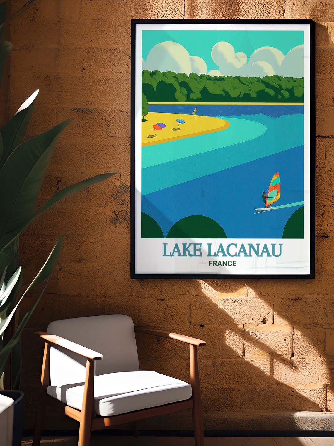Lake Lacanau Travel Poster Lake Lacanau Decor Lake Lacanau Gift Lake Lacanau Wall Art Lake Lacanau Print - Image 2