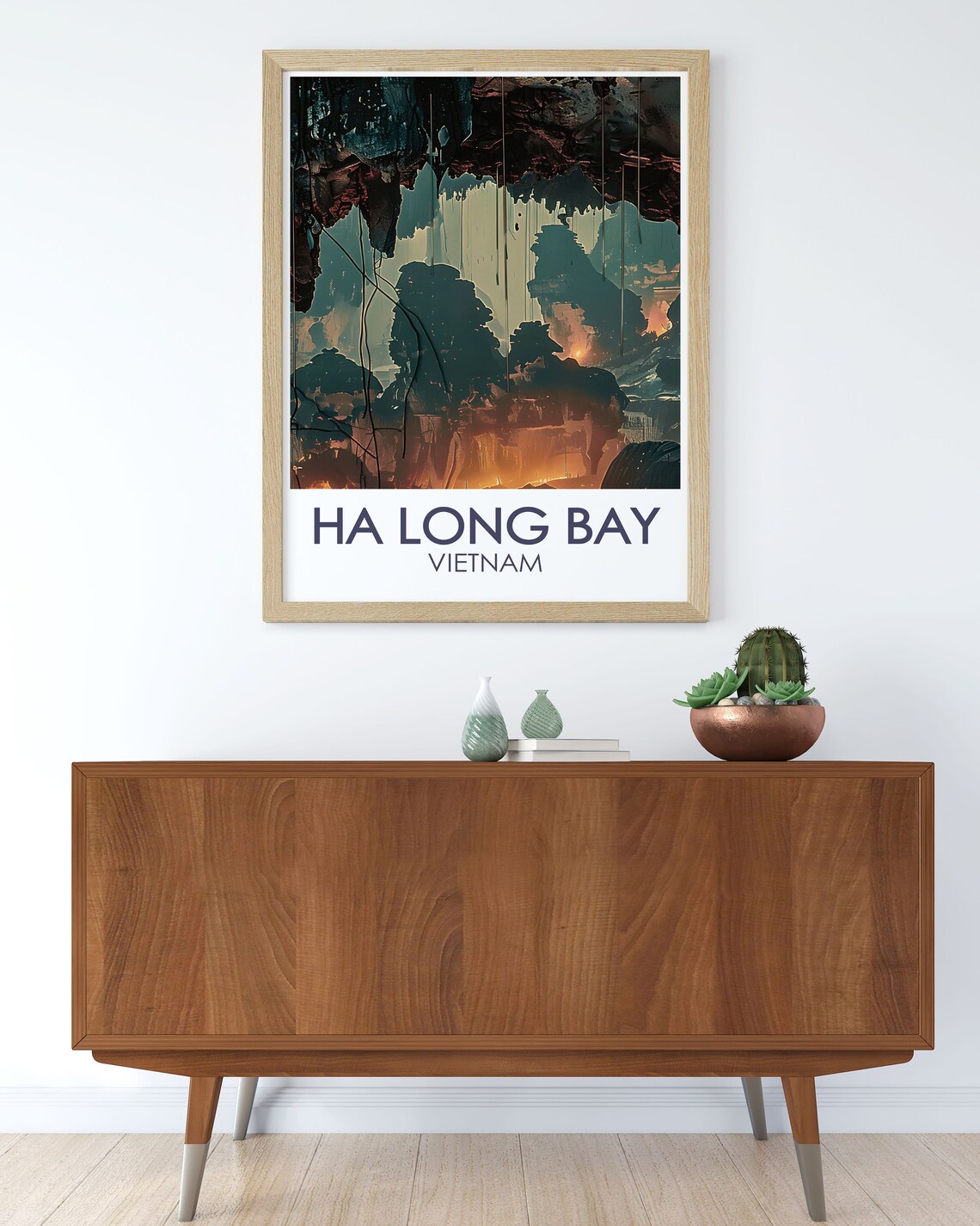 Ha Long Bay Vietnam Glowing Stalactite Surprise Cave Art Poster - Image 3
