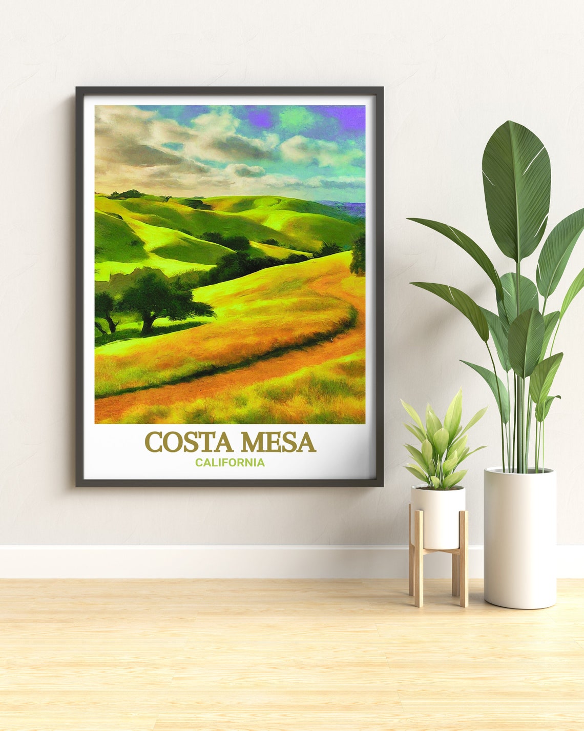 Costa Mesa California Fairview Park Rolling Golden Hills Travel Poster - Image 3