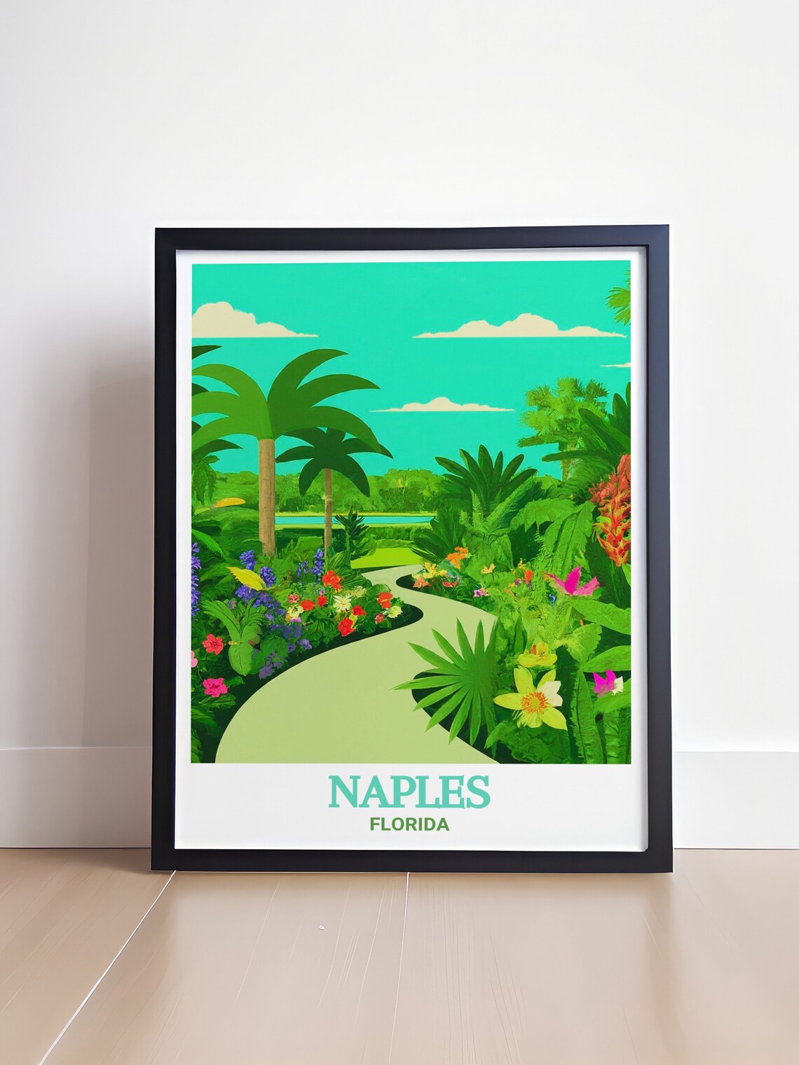 Lush Naples Florida Botanical Garden Poster Tropical Travel Art - Image 4