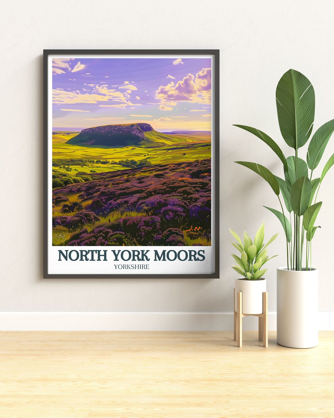 North York Moors Wall Art Travel Poster Of Roseberry Topping Hill In Tees Valley Park Art With Roseberry Topping Hill - Image 2