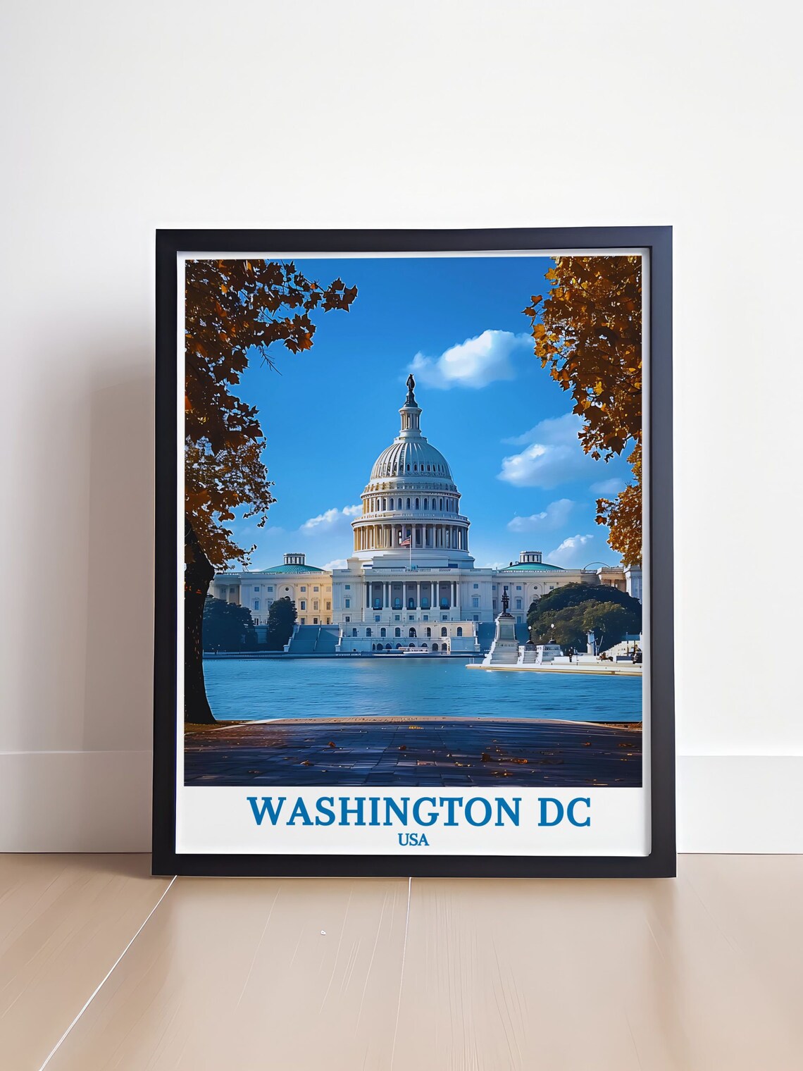 Washington DC USA US Capitol Building Fall Autumn Travel Poster - Image 4