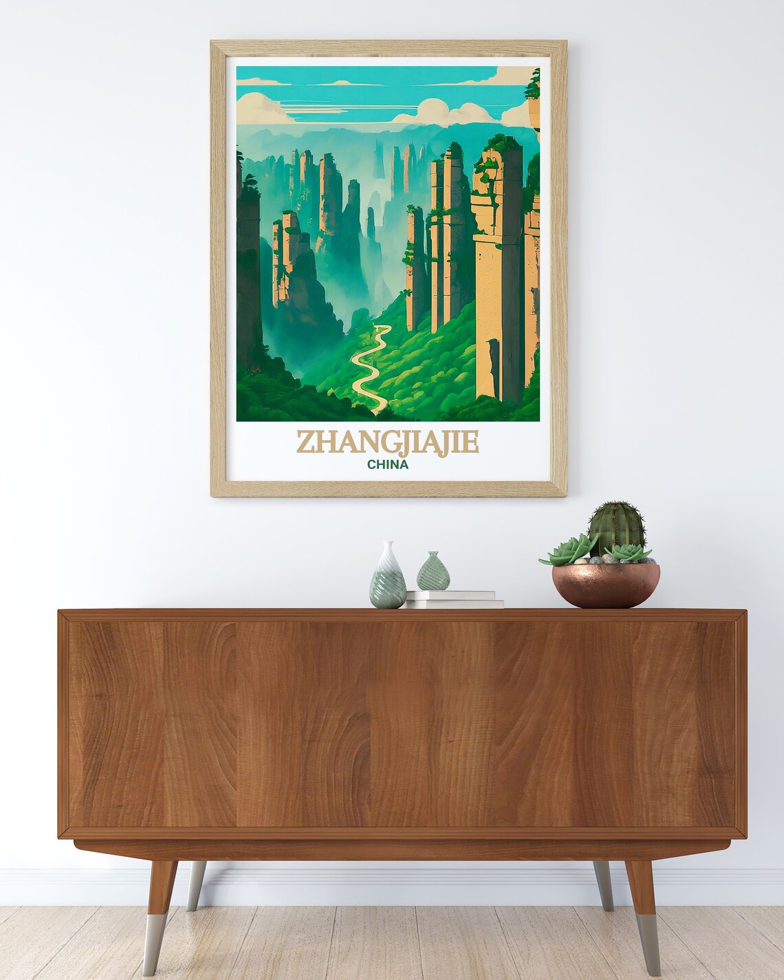 Zhangjiajie China Sandstone Pillars Misty Peaks Travel Poster - Image 3