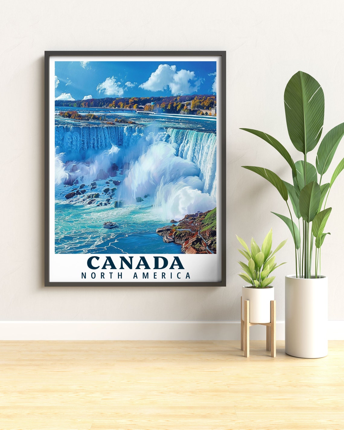 Niagara Falls Canada Mighty Horseshoe Falls With Tour Boat Poster - Image 2