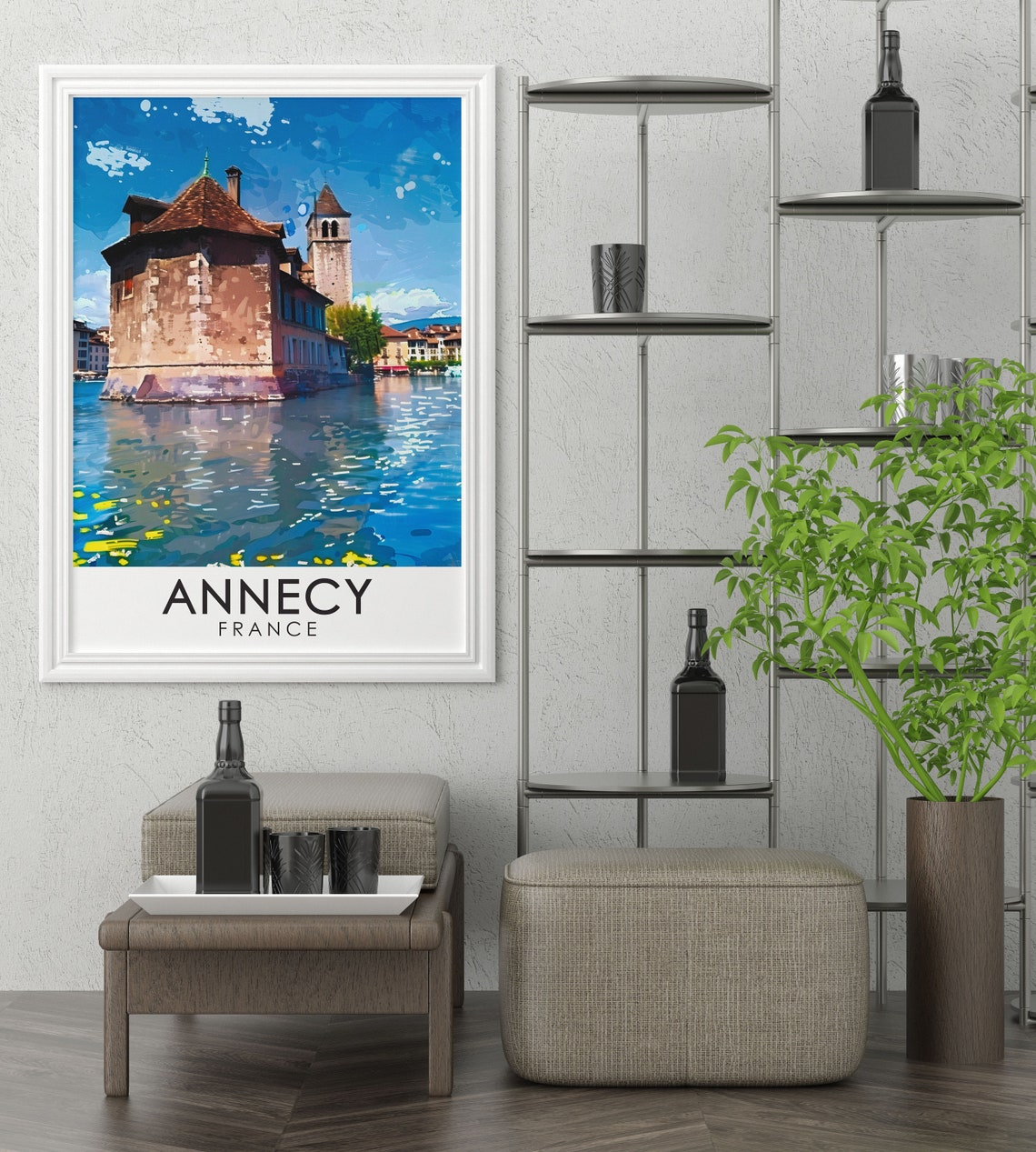 Annecy Palais de l'Isle Canal Reflection France Travel Poster - Image 3