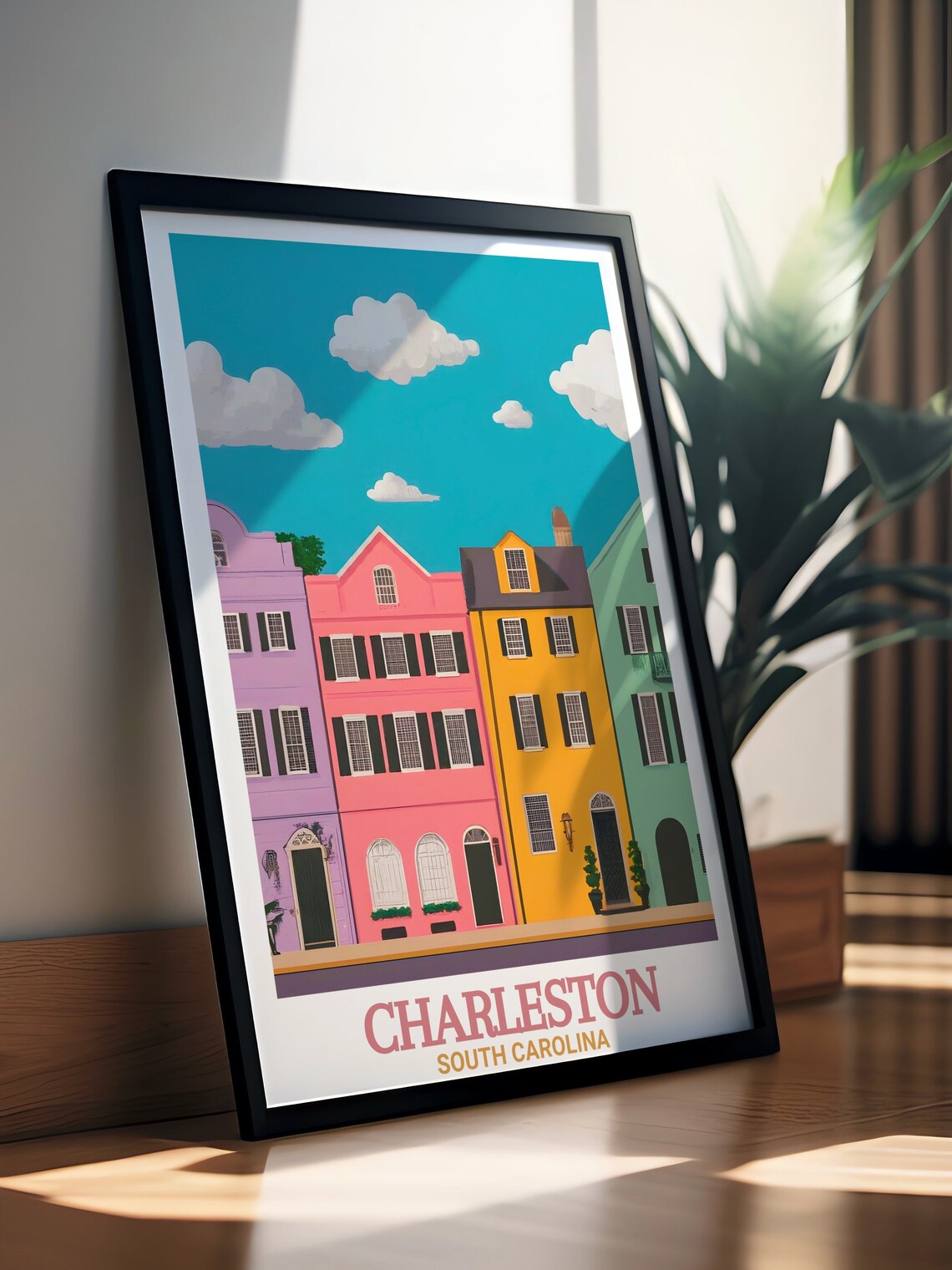 Charleston Rainbow Row Pastel Row Houses South Carolina Poster - Image 2