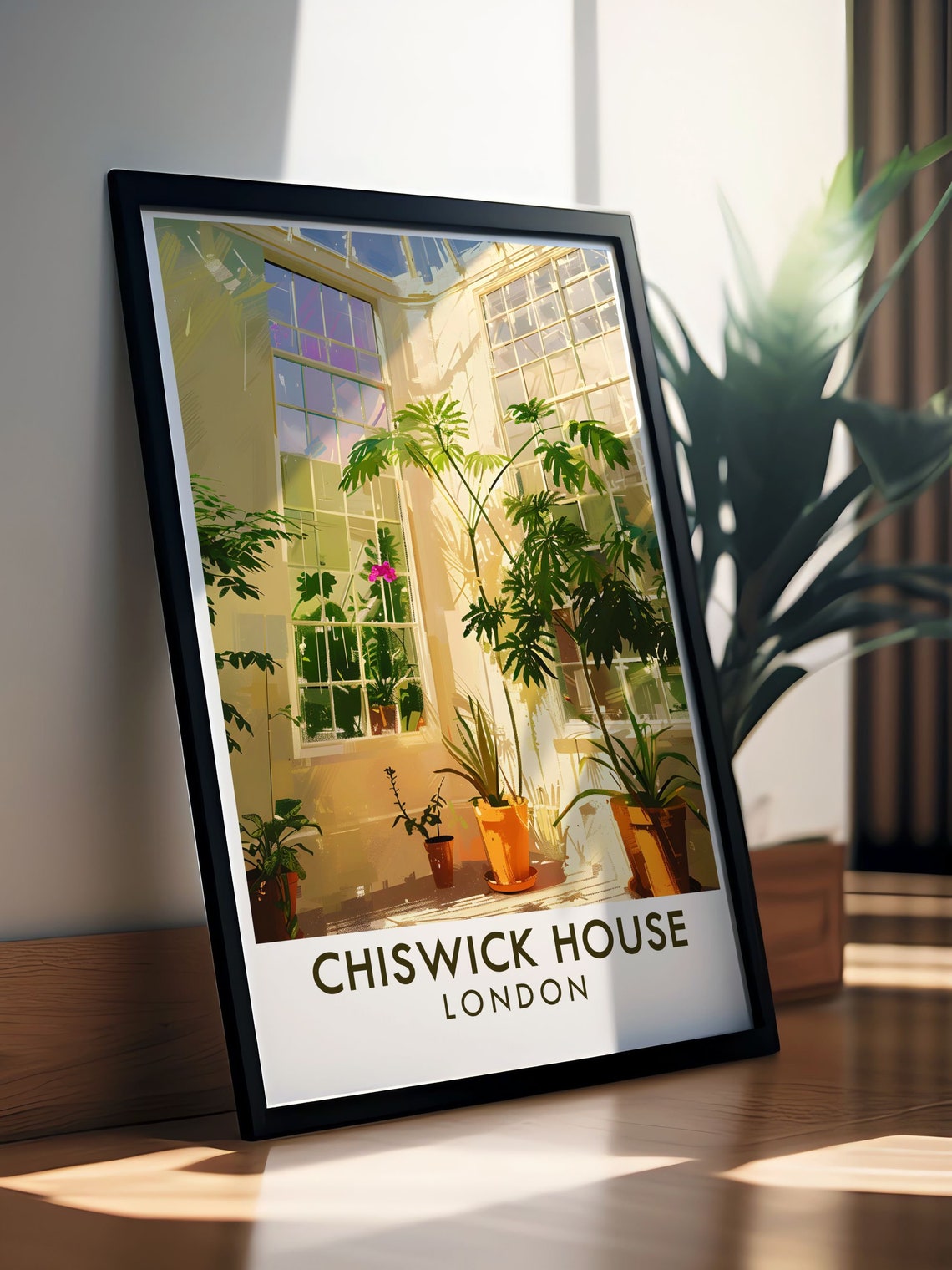 Chiswick House Sunlit Conservatory With Potted Plants Poster - Image 2