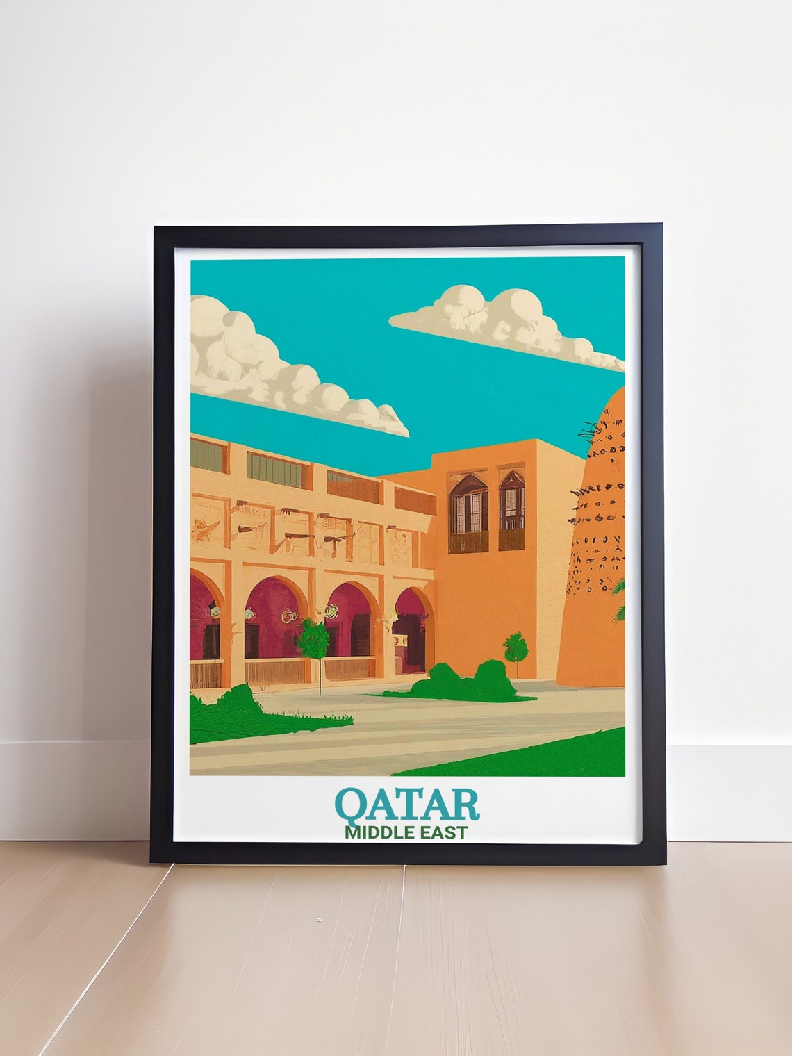 Qatar Middle East Katara Cultural Village Courtyard Travel Poster - Image 4