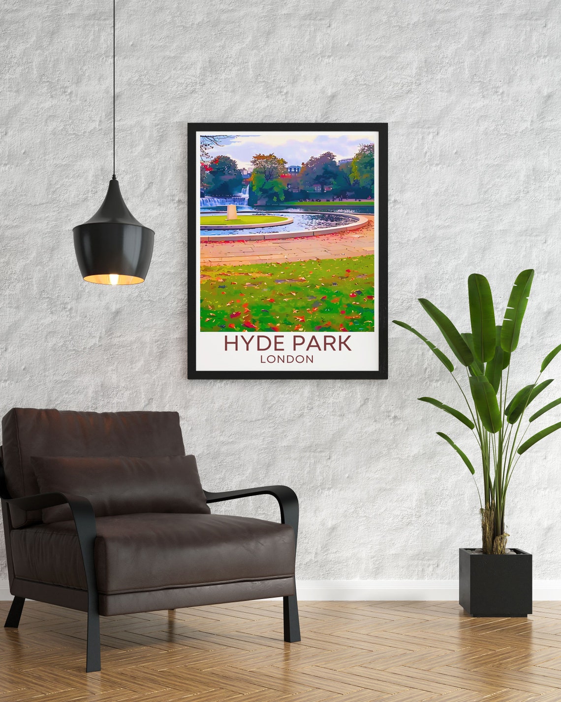Hyde Park London Diana Memorial Fountain Autumn Leaves Poster - Image 3