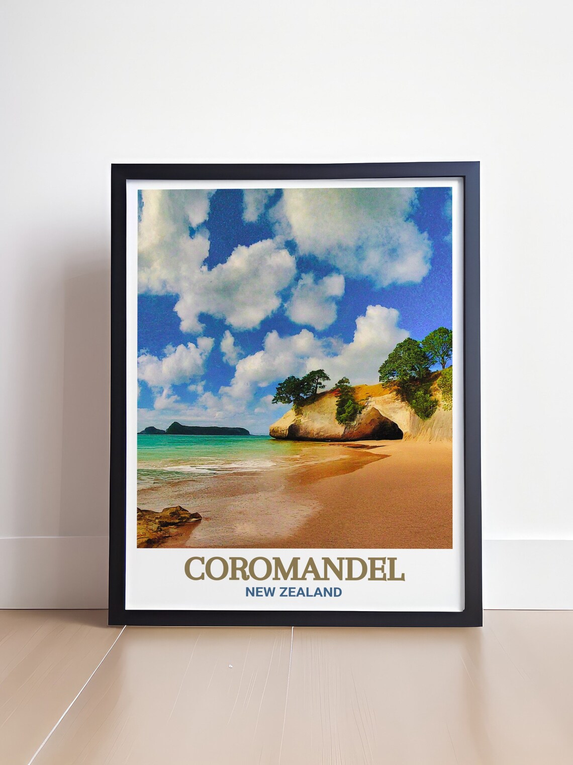 Cathedral Cove Coromandel New Zealand Beach Arch Travel Poster - Image 4