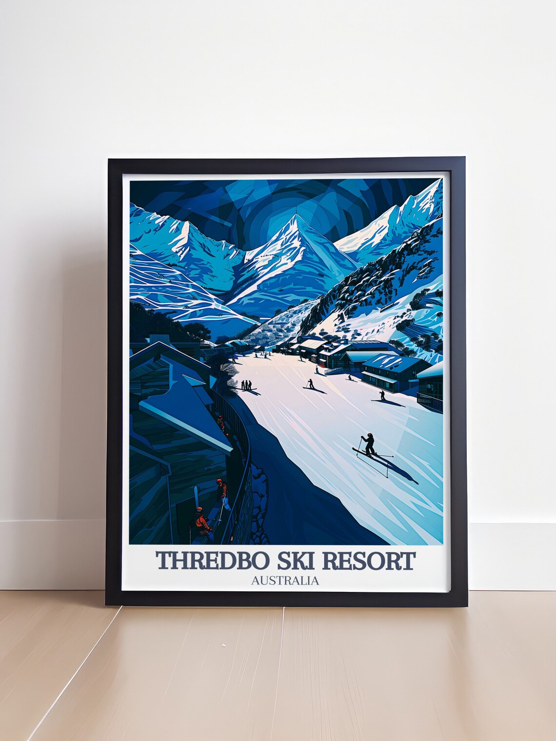 Thredbo Ski Resort Australian Alps Winter Village Night Skiing Poster - Image 4