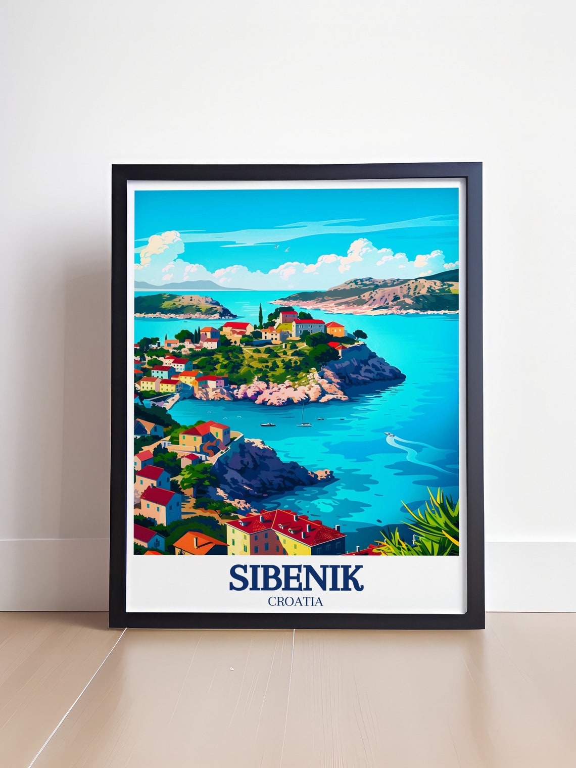 Sibenik Croatia Island Village Turquoise Coast Travel Poster - Image 4