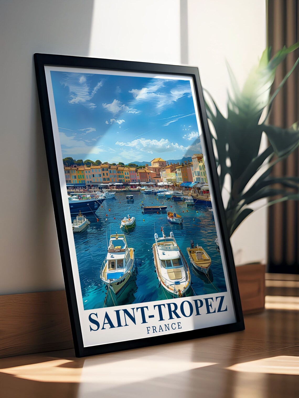 Saint-Tropez France Old Port Harbor Boats Bright Summer Day Poster - Image 3
