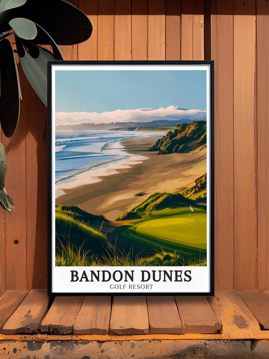 Bandon Dunes Sandy Beach Dunes and Oceanside Green View Poster - Image 3