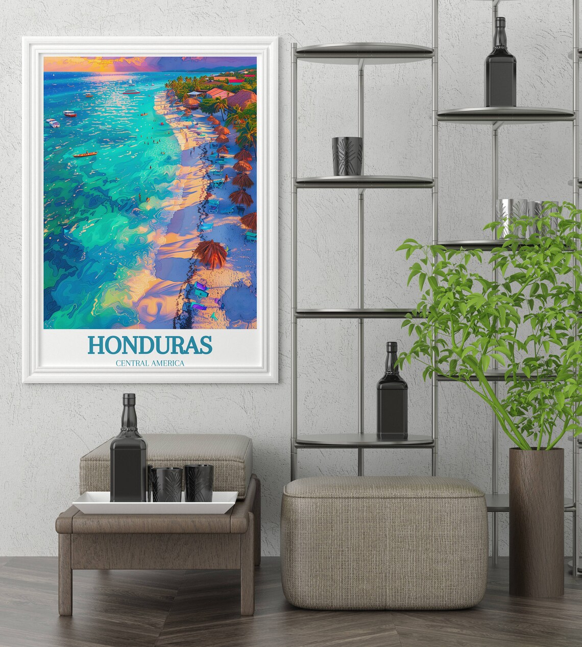 Honduras Central America Tropical Beach Aerial Turquoise Sea Poster - Image 4
