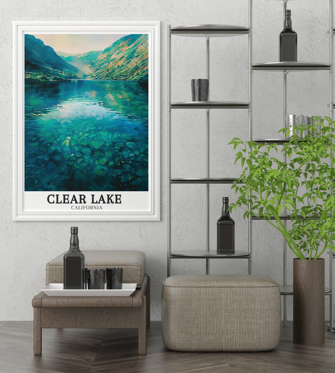 Clear Lake California Crystal Clear Waters Mountain View Poster - Image 3