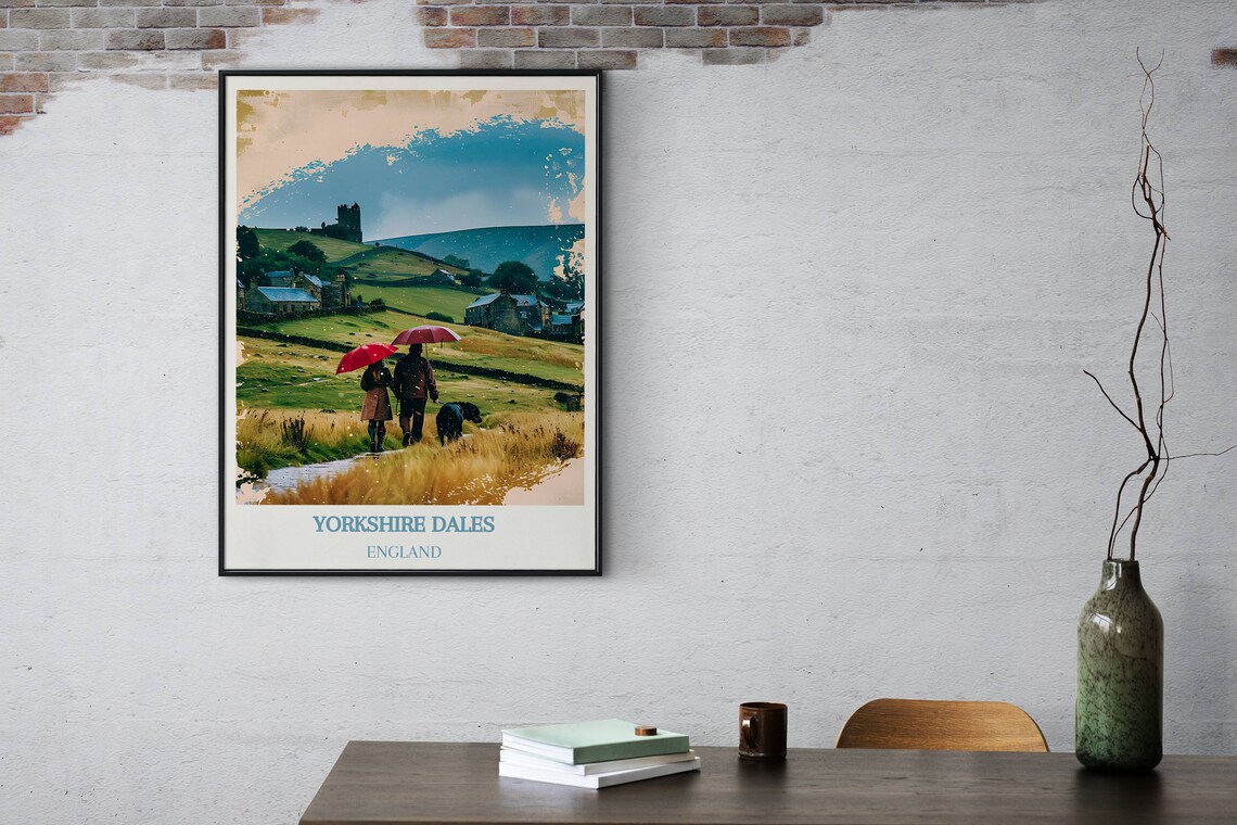 Yorkshire Dales Travel Print Travel Poster Of Yorkshire Dales England Yorkshire Dales Art Yorkshire Dales Gift Wall Art Print - Image 2