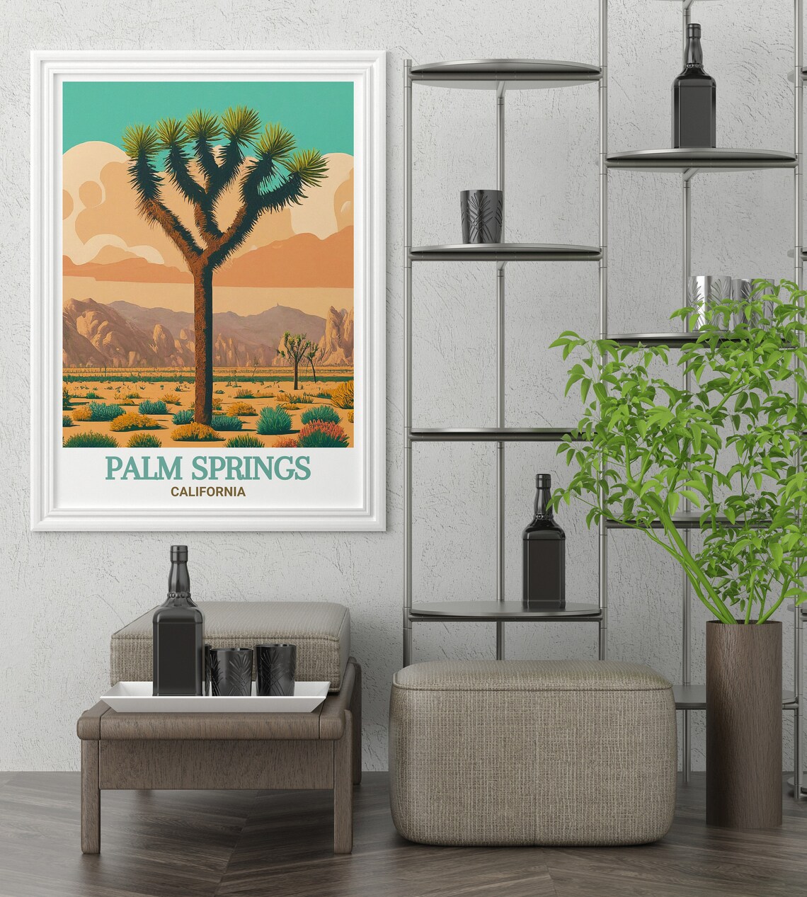 Palm Springs California Joshua Tree Desert Vintage Travel Poster - Image 3