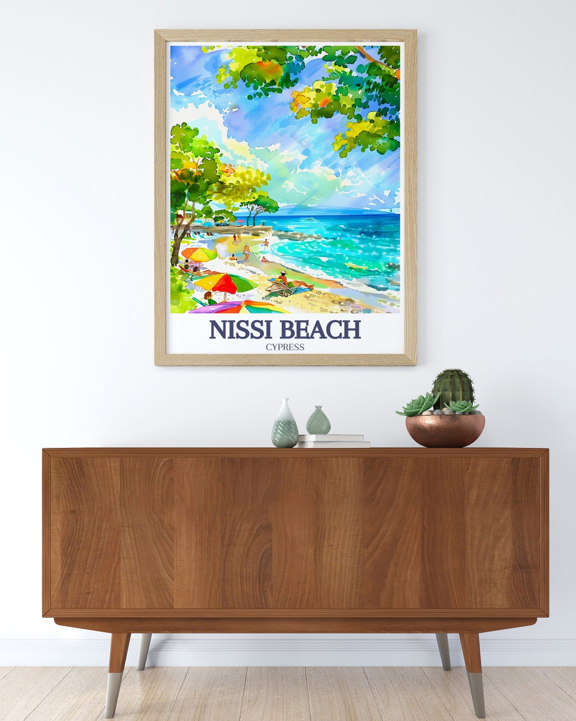 Nissi Beach Travel Print Nissi Beach Ayia Napa Travel Art Nissi Beach Ayia Napa Print Nissi Beach Poster Cyprus Print - Image 3