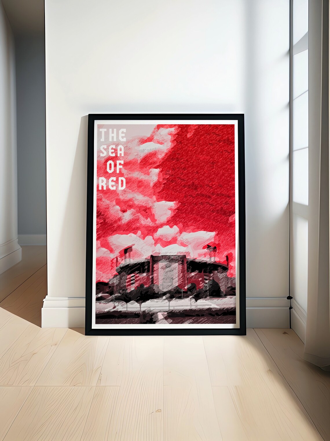 Memorial Stadiumtravel Print Minimalistic Memorial Stadium Poster Sea Of Red Memorial Stadium And Missouri Tigers Poster - Image 4