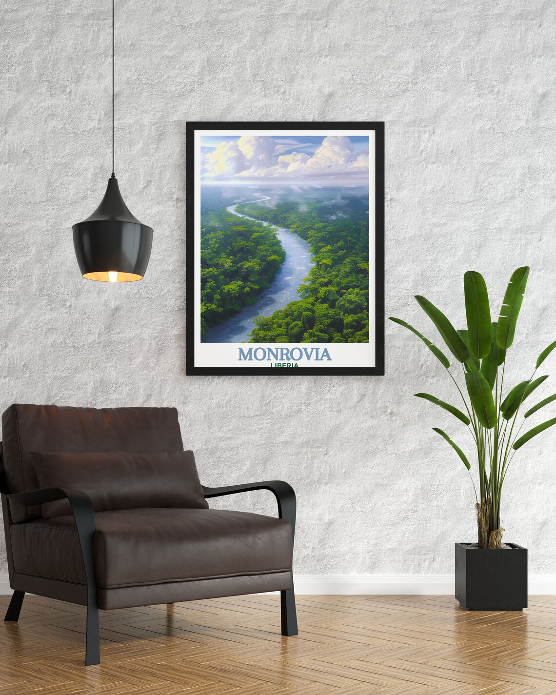 Sapo National Park Rainforest River Aerial View Travel Art Poster - Image 2