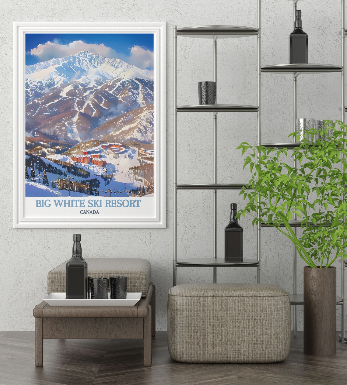Big White Ski Resort Travel Poster, British Columbia - Image 3