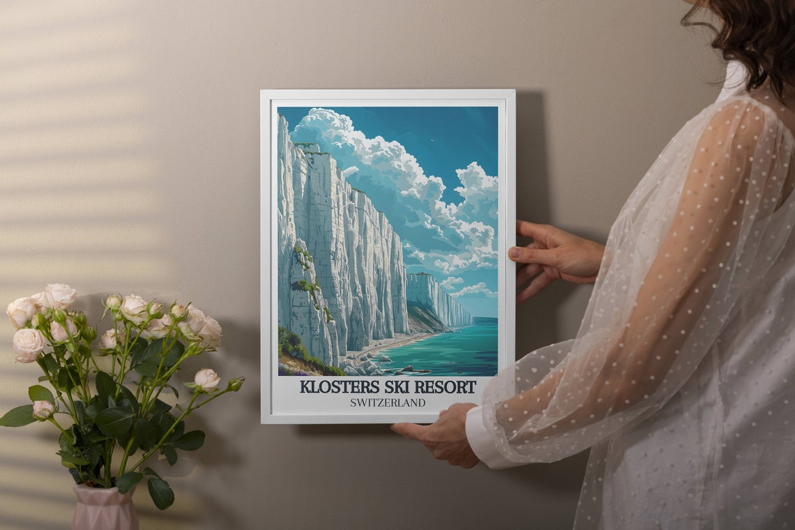 White Cliffs of Dover Towering Chalk Cliffs Coastal Landscape Poster - Image 4