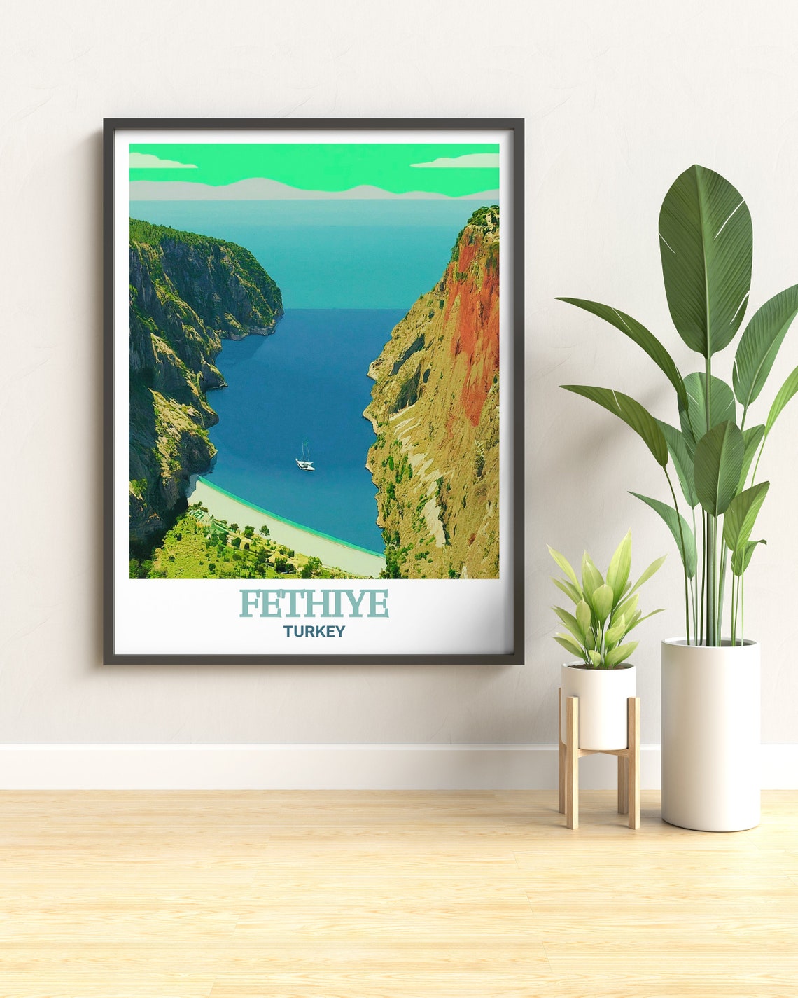 Fethiye Turkey Butterfly Valley Blue Bay Cliffs Scenic Poster - Image 3