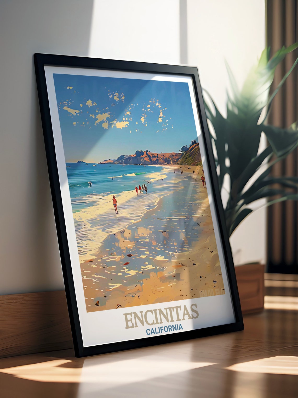 Encinitas California Moonlight State Beach Walkers Surf Poster - Image 2