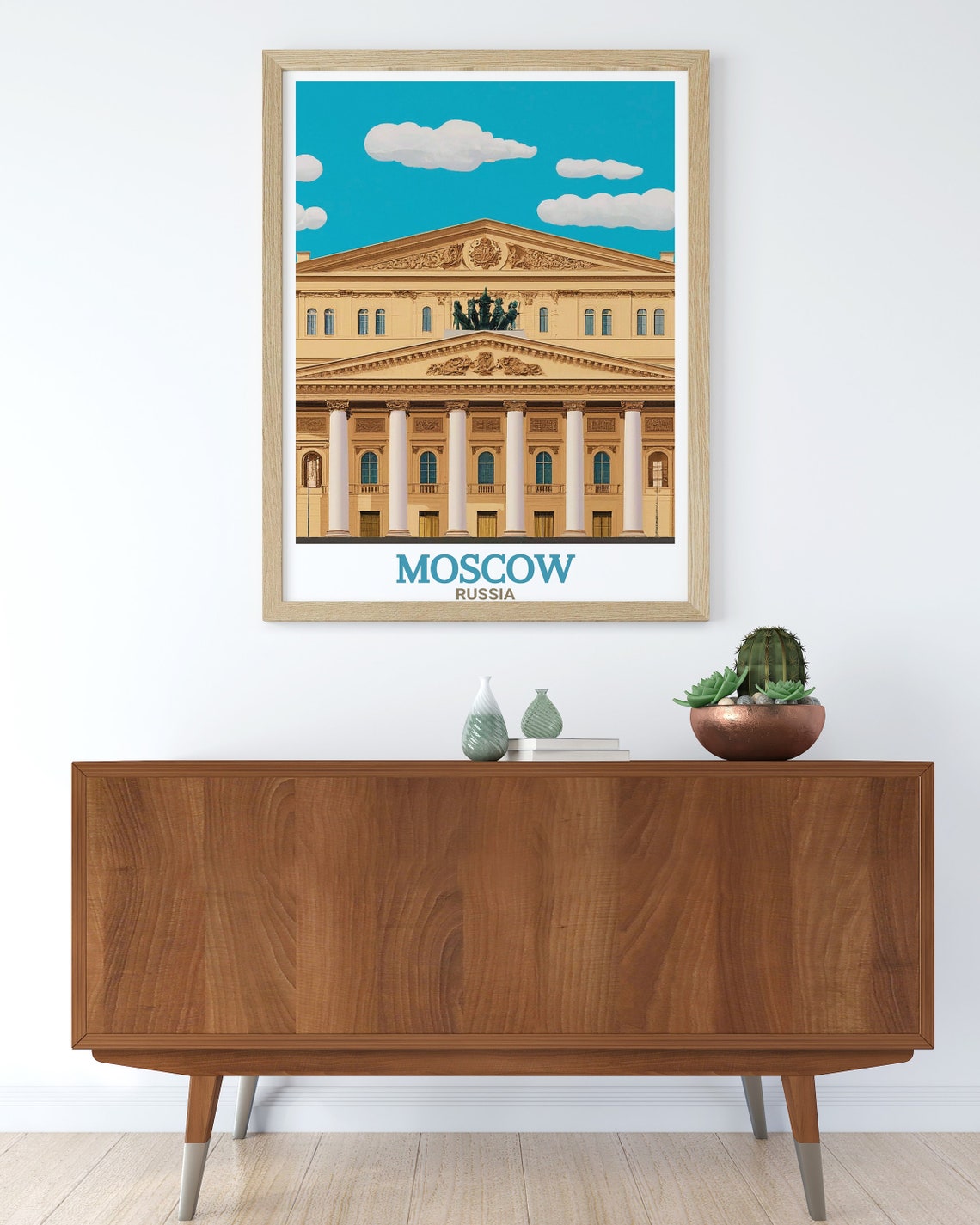 Moscow Bolshoi Theatre Neoclassical Facade Russia Travel Poster - Image 3