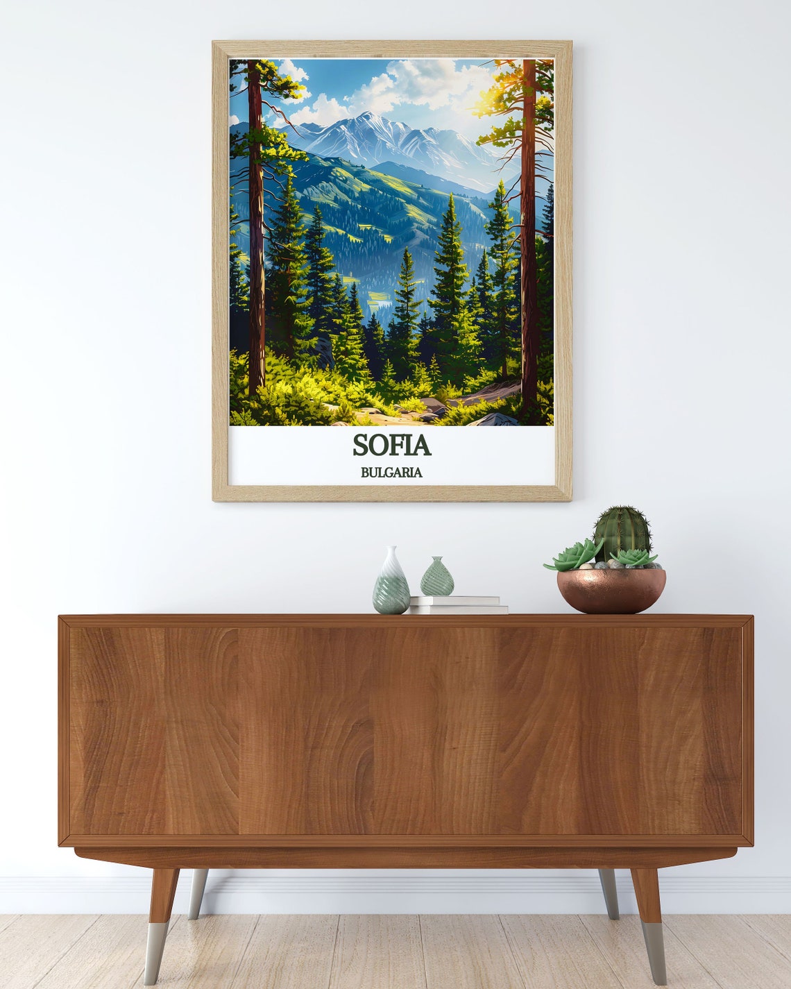 Sofia Vitosha Mountain Pine Forest Poster Bulgaria Nature Travel Art - Image 2