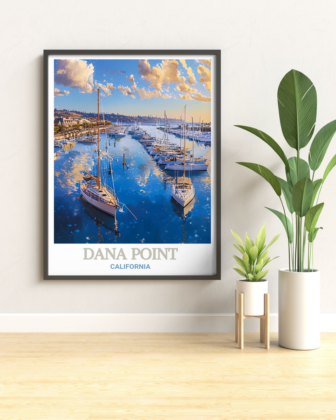 Dana Point California Golden Hour Marina Harbor Evening View Poster - Image 3