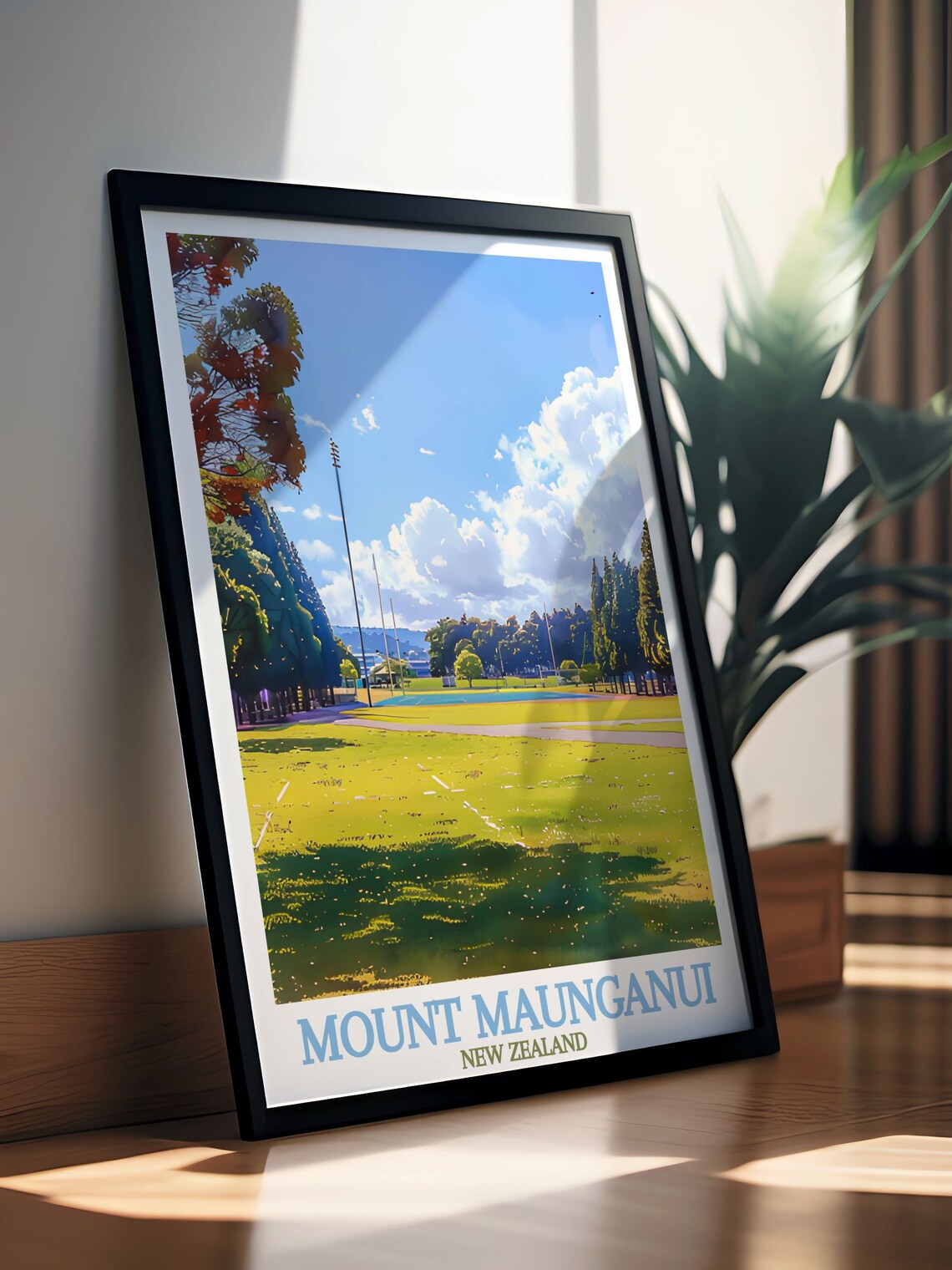 Mount Maunganui Blake Park Green Sports Fields New Zealand Poster - Image 2