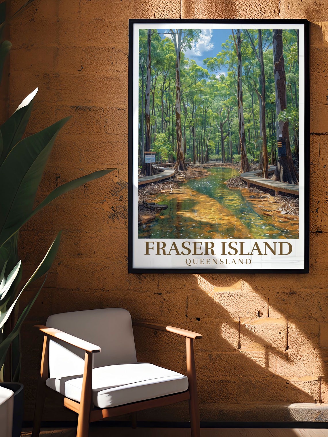 Fraser Island Queensland Rainforest Creek Boardwalk Nature Poster - Image 3