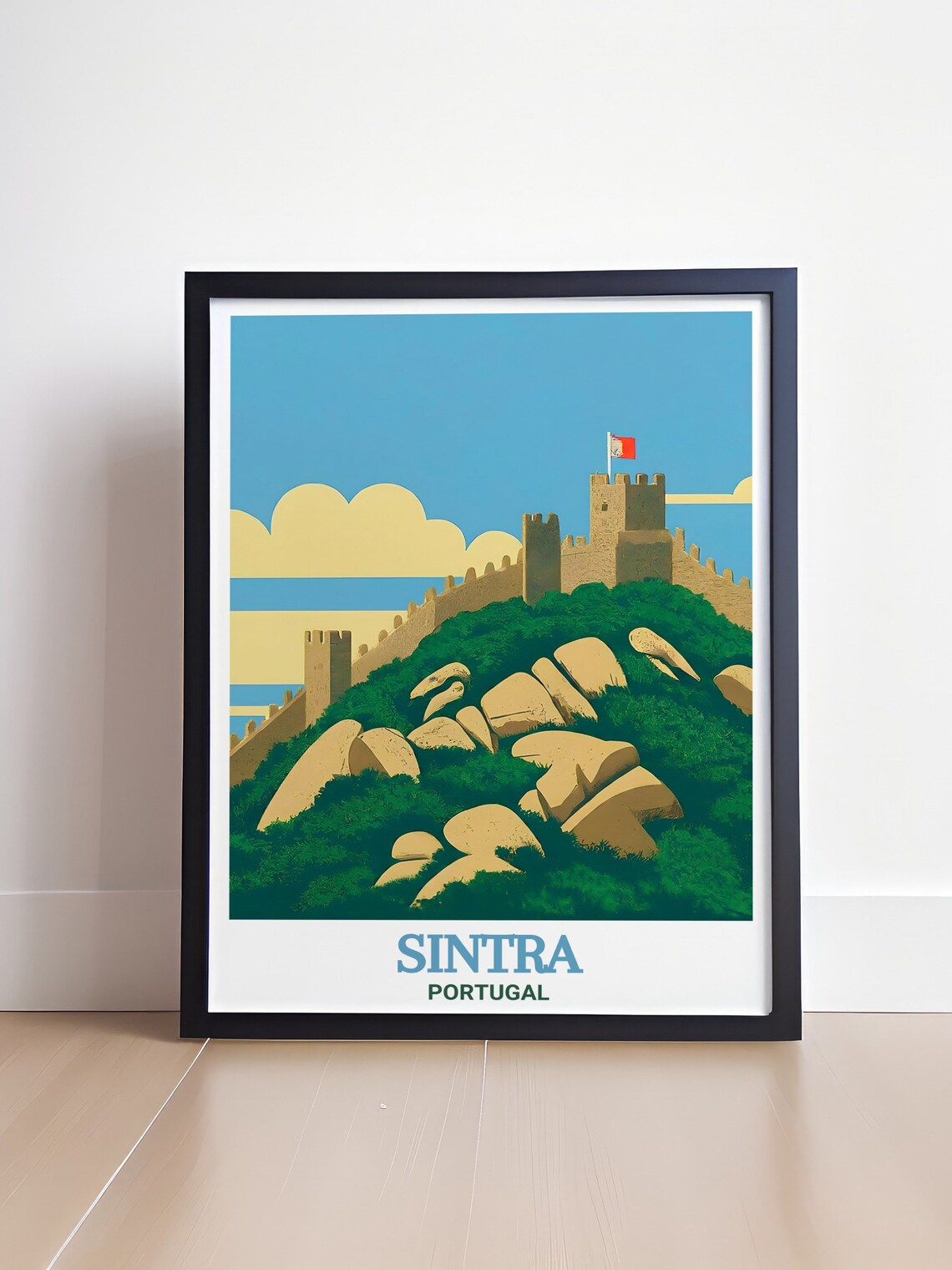Sintra Portugal Moorish Castle Rocky Hill Vintage Travel Poster - Image 4