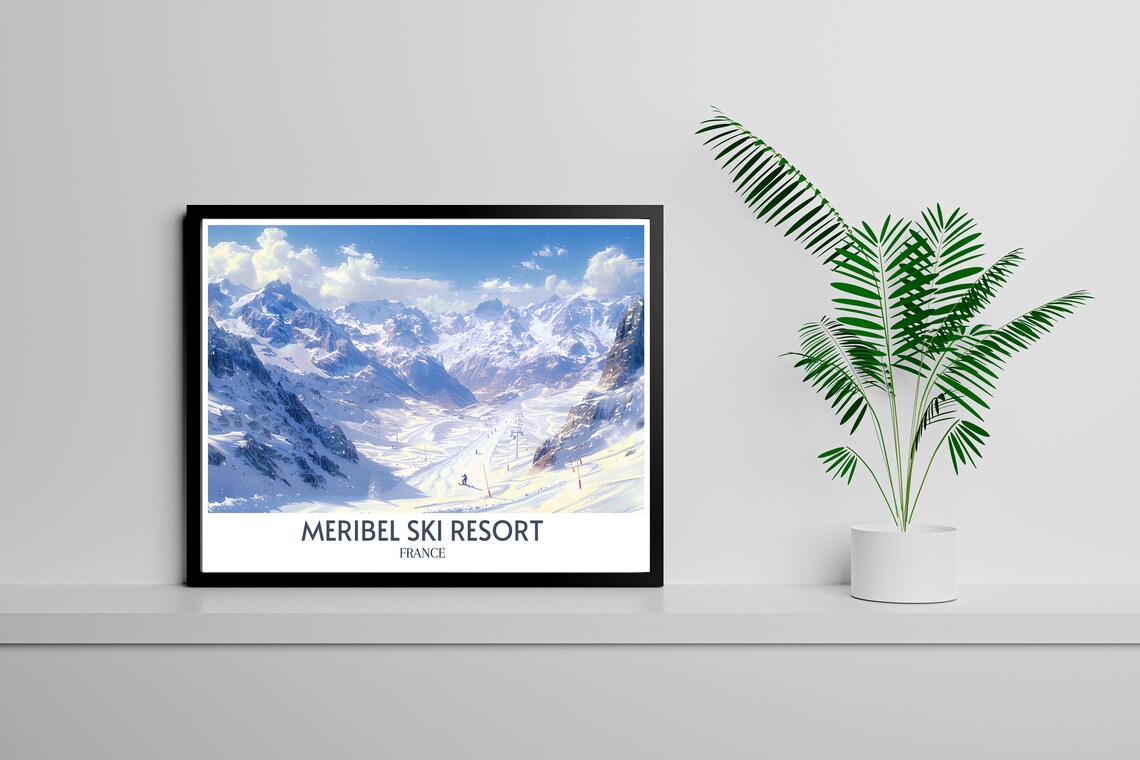 Meribel Ski Resort French Alps Panorama Slopes Chairlift Poster - Image 2