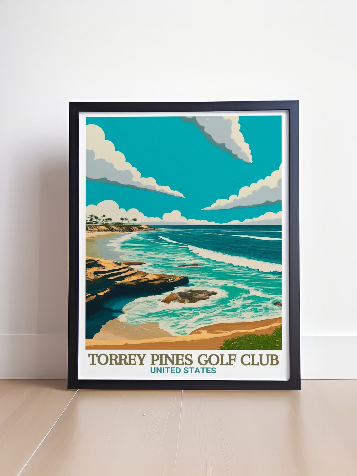 Torrey Pines Golf Club Travel Poster La Jolla Shores Wall Art Torrey Pines Golf Club And La Jolla Shores Posters La Jolla Shores Print - Image 2