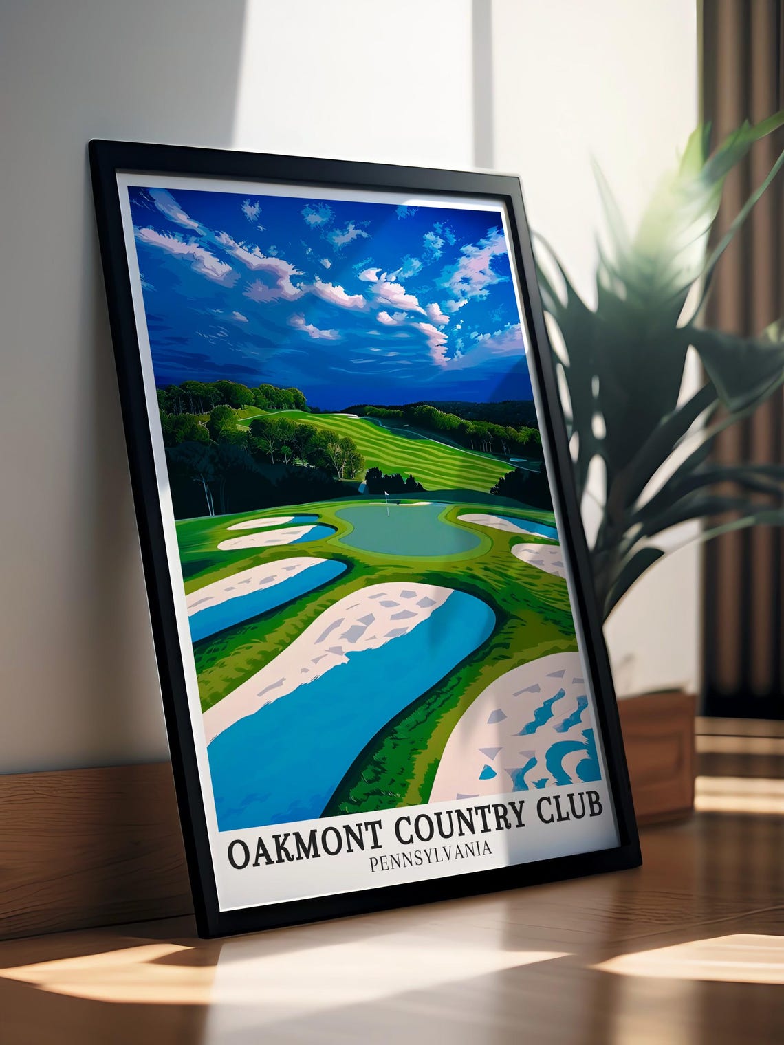 Oakmont Country Club Travel Print Church Pew Bunker Art Print Par3 Hole Poster Print Oakmont Country Club Artwork Pennsylvania Art - Image 4